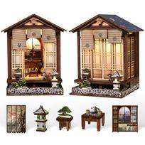 CRESYMME Miniature House Dollhouse Book Nook Kit Wooden DIY 3D Hobby Handmade Study in the (The Light) beige