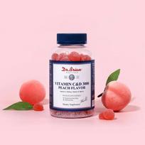 Peach flavored gummy vitamin C&D 3000 (100 gummies) jelly Dr. Brian Biotin Gummies 5000 Peach Flavor