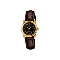 CASIO Women's Standard Series 31mm Black Watch LTP-V001GL-1B LTP-V001GL-1B Brown Strap black