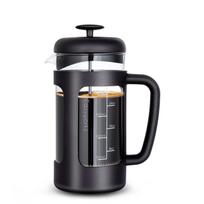 Easyworkz karščiui atsparaus stiklo prancūziškas presas kavai ir arbatai tik minkšta rankena 1000 ml (8 puodeliai) Juoda black