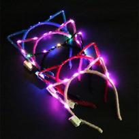 Gel Luna LED cat light festival club party event hair headband G-04, red, 5 pieces blue