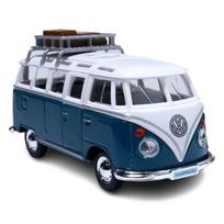 Maisto Volkswagen Samba Van Weekenders Metalinis Modelis, Mėlynas (su kempingo kuprine) gray