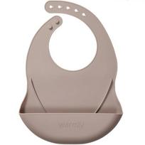 Warmly silicone baby food bib pouch set, 1 piece, warm gray gray