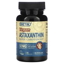 Deva, veganiškas astaksantinas super karotenoidas, 12 mg, 30 veganiškų kapsulių