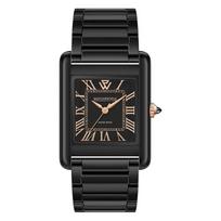 Watch WP6 700700 Solid Shiny Black Polyamide Plus Strap 27x38mm Rectangular Women's black