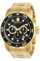 [Invicta] Pro Diver Watch Quartz 48mm Case Gold Stainless Steel Strap Black Dial 0072 Men's Regular Imported Product beige
