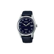 Seiko Presage 30m atsparus vandeniui Automatinis/Rankinis mechaninis judėjimas Krokodilo odos dirželis Laikrodis SJE077J1 black