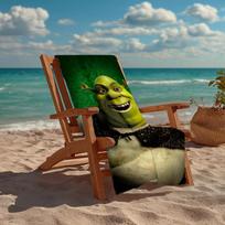 Ultra-Soft Beach Towel with Shrek Theme,Ideal for Pool - Camping, Diving - Perfect Travel Essential, Vibrant Beach Towel. 70cmx140cm(27x55inch) black
