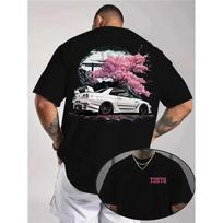 2026 JDM Tokyo Drift Car T Shirt Unisex Oversized Japanese Streetwear Sakura Graphic Tee Y2K Aesthetic Summer Cotton Top Ins M gray