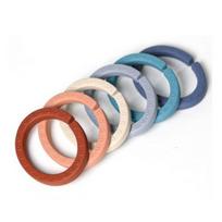 Mother K Infant Silicone Teething Rings 6 Piece Set, 1 Set, Teether Navy + Blue + Gray + Beige + Orange + Brown, Korean baby products gray