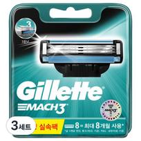 Gillette Mach3 Original Razor Blades, 8 packs, 3 pieces ,Korean razor blade black