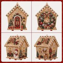 DIY Pearl Art Christmas House Diamond Painting Kit Gingerbread House Shape Xmas Hanging Ornament Set for Home Holiday Decor Gift pilka