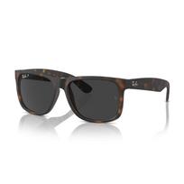 Ray-Ban Justin RB4165F 865/87 55 Asian Fit Polarized Sunglasses Matte Rubber Havana Gray Lenses Japan Import Authentic black