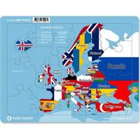 Dėlionė Galerija Pasaulio Žemėlapis Linijinė Dėlionė Medinė Europos Žemėlapių Dėlionė, 1, 40 Detalių, Korėja Geriausia Dėlionė Mažyliui blue