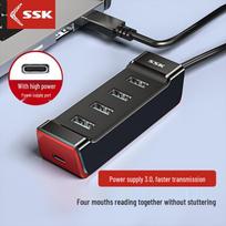 SSK SHU850 USB 3.0 4-Port Expansion Hub with 1m Cable black