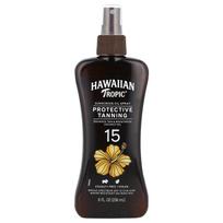 Hawaiian Tropic, Apsauginis įdegis, Apsauginis aliejus nuo saulės purškiklis, SPF 15, 8 fl oz (236 ml) black