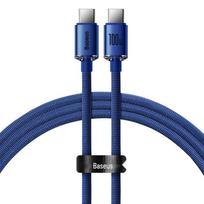 Baseus Crystal Shine 100W USB-C to USB-C Braided Fast Charging Cable blue