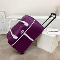 Foldable Travel Duffle Bag with Trolley Sleeve blue