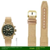 20mm 21mm 22mm Nailoninė laikrodžio apyrankė IWC Universaliam Pilotui Mark 18 Spitfire Fighter Portugalijos serijai Drobės laikrodžio dirželis Apyrankė 21mm beige