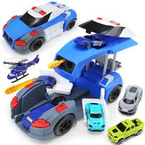 Mercs-X Žaislinis automobilis Policijos automobilis Žaislas 8 vnt. Surinkinys Transformuojamas Didelis Patrulinis Automobilis Darbinis Automobilis Daugiafunkcis Sraigtasparnis Mažas Policijos Automobilis Pridedamas blue
