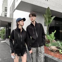 Yiliteng Couple's Hooded Zip-Up Sweatshirt 3XL gray