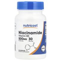 Nutricost, niacinamidas, 500 mg, 30 kapsulių