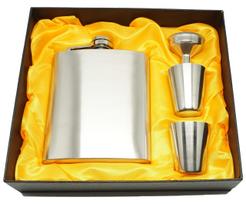 Praxia Skittles Hip Flask 7oz 200ml Plain Set Outdoor Pouch Funnel 2 Shot Glasses Cloth Included sidabras