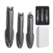 Viena dešinė – be – nagų kirpimo mašinėlės 3 rinkinys, metalinis juodas, 1 gray