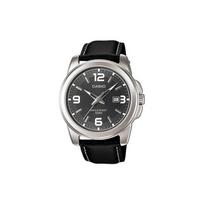 Casio General Series 50 Meter Waterproof Quartz Movement Genuine Leather Strap Japanese and Korean Watch Men's Watch Black Dial MTP-1314L-8AV juoda