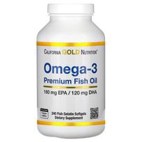 California Gold Nutrition, Omega-3, Premium Fish Oil, Fish Gelatin Softgels, 240 Tablets