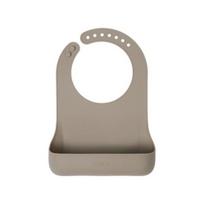 Edison baby silicone bib, beige, 1 piece, 1 piece gray