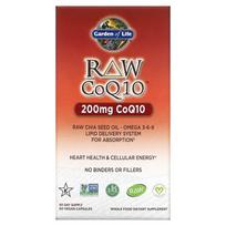 „Garden of Life“, nerafinuotas kofermentas Q10, 200 mg, 60 vegetariškų kapsulių