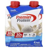Premier Protein, Didelio baltymų kiekio kokteilis, Vanilės skonio, 4 vnt., 325 ml (11 fl oz) Kiekvienas