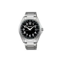 SEIKO Antimagnetic 100m Waterproof Solar Quartz Titanium Strap Men's Watch Black Dial SBTM329 juoda