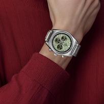 CASIO EDIFICE 100 metrų atsparumo vandeniui chronometras Kvarcinis mechanizmas Plieninė apyrankė vyriškas laikrodis žalias ciferblatas EFB-730D-3AV mėlyna