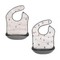 Nordico Kinder Bib 2p Forest Friend + 1 Desert Camping white