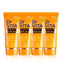 Dr. Vita Whitening Wrinkle Improvement UV Protection Triple Functional Vitamin Sun Cream (SPF50+ / PA+++), 50g, 4 pieces orange