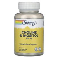 Solaray, Choline and Inositol, 250 mg, 100 Veggie Capsules