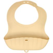 TGM silicone clamshell baby food bib, beige, 1 piece, 1 piece beige