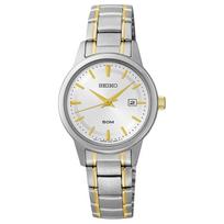 SEIKO 50 meters waterproof Quartz Steel Strap 30mm women's watch silver dial SUR843 sidabras