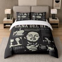 3Pcs Bed Set,Lana Del Rey 1 Duvet Cover and 2 Pillowcases, Printed Bedding Decor For Guest Room 135cmx200cm white