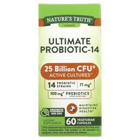 Nature's Truth, Ultimate Probiotic-14, 25 milijardai KSV, 60 daržovių kapsulių