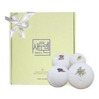 Saeroel Natural Body Care Bubble Bath Salt 4-piece Set + Shopping Bag beige