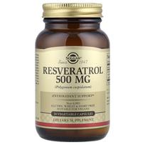 Resveratrolis, 500 mg, 30 daržovių kapsulių