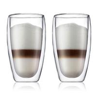 BODUM PAVINA Dvigubo stiklo puodeliai 450ml Rinkinys iš 2 vnt. [Originalus produktas] 4560-10 white