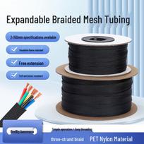 Self-Rolling Braided Cable Sleeve gray