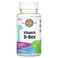 KAL, Dinosaurs, Vitamin D-Rex, bubble gum, chewable 90 tablets