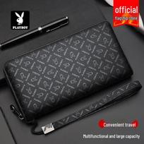 PLAYBOY vyriška ilga verslo piniginė su užtrauktuku Medium gray
