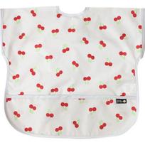 Pli? infant's NEW waterproof short-sleeved bib, 08 gray cherry, 1 piece, 1 piece beige