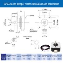 Žingsninis variklis 42, 23mm, Modelis: 17HS4023 - 3D spausdintuvo priedas 42*42*23 (17HS4023) wiring